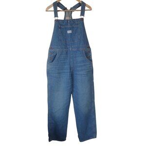 Levis Womens L Denim Overalls Blue Jean Carpenter Bib Pockets Button Closure New